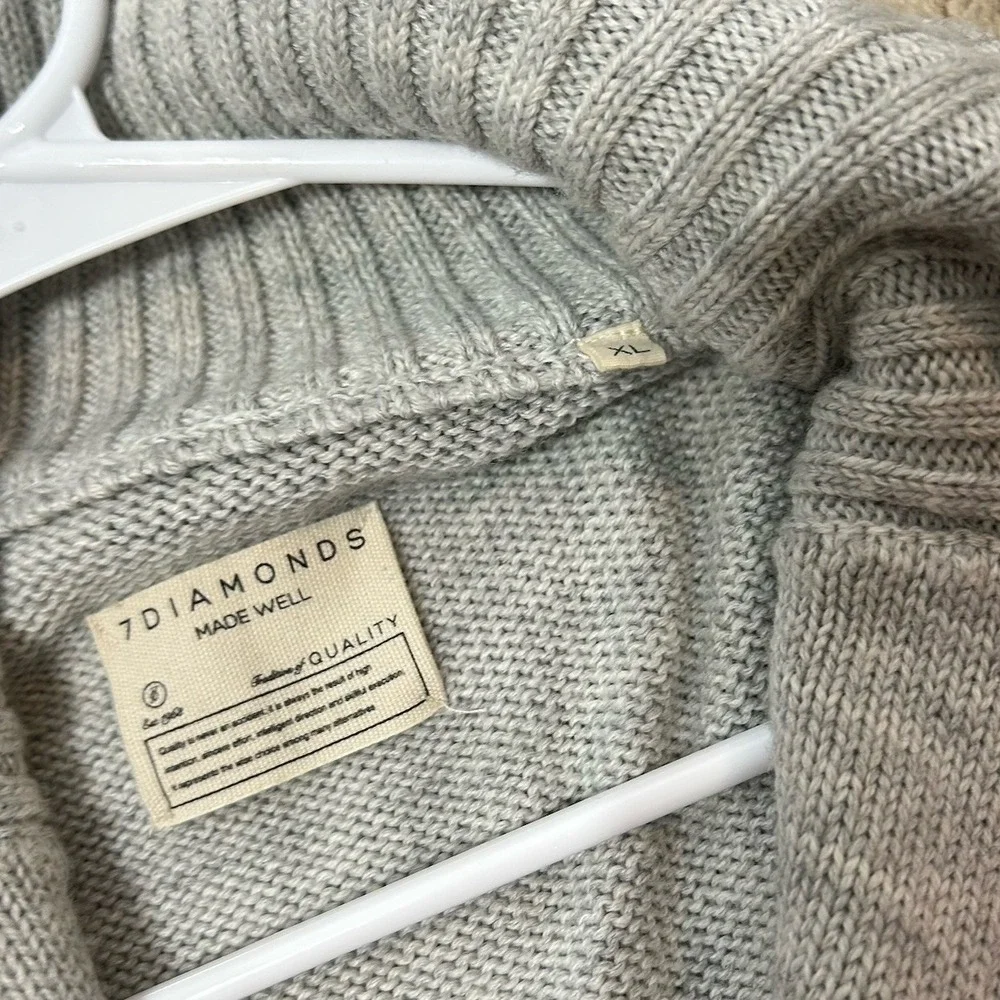 NWOT 7‎ Diamonds Men's Wool Blend Zip Up Button Combo Cardigan Preppy Heritage
